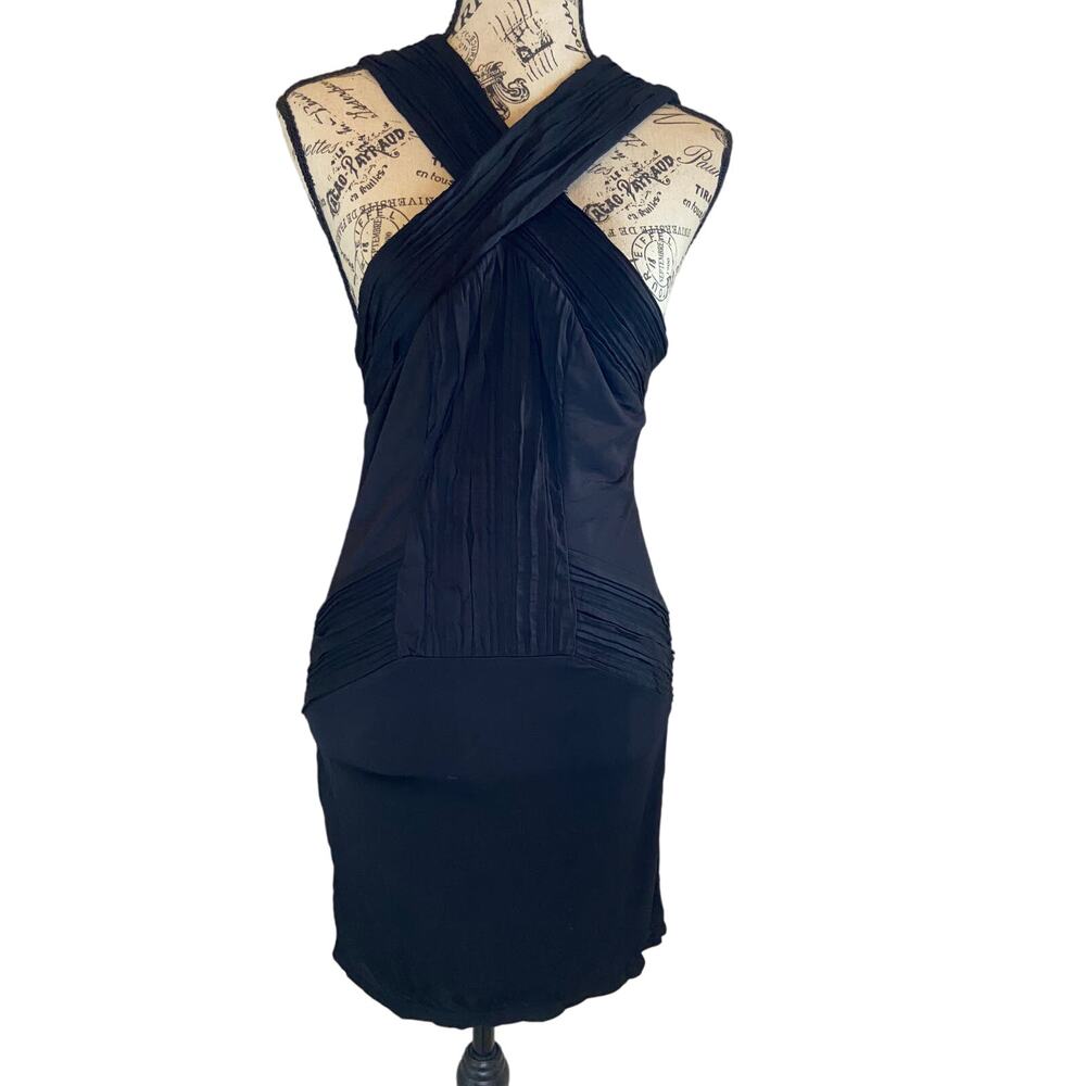 Bebe Halter Neck Bodycon Midi Dress
